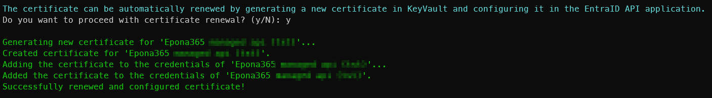 Notice certificate to old