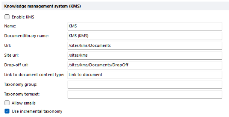 KMSforLegal setting