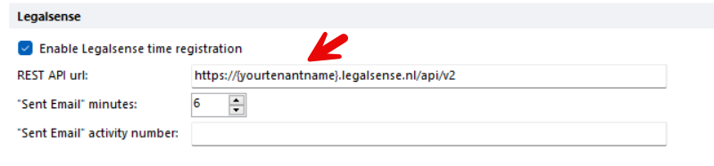 Legalsense time charge settings