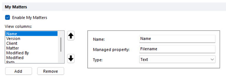 DMSconfigmgr-MyMattersSearches