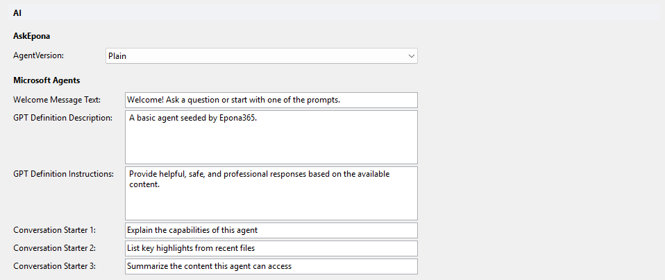 AI settings